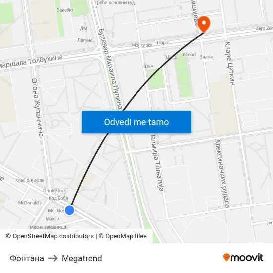 Фонтана to Megatrend map