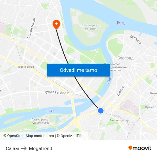 Сајам to Megatrend map