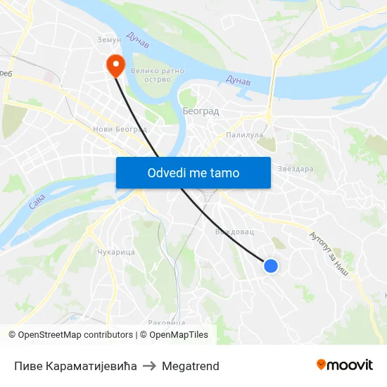 Пиве Караматијевића to Megatrend map