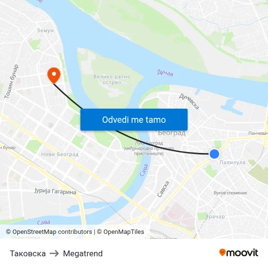 Таковска to Megatrend map