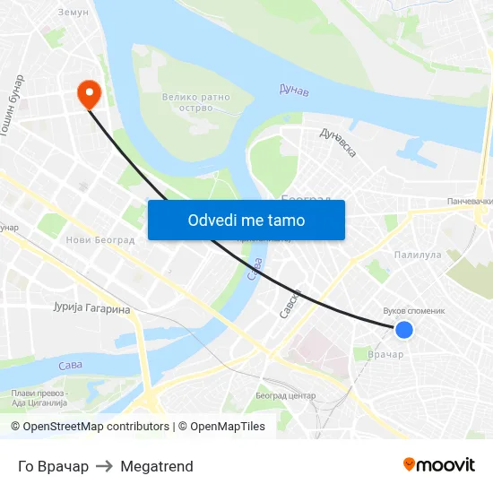 Го Врачар to Megatrend map