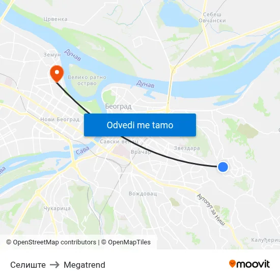 Селиште to Megatrend map