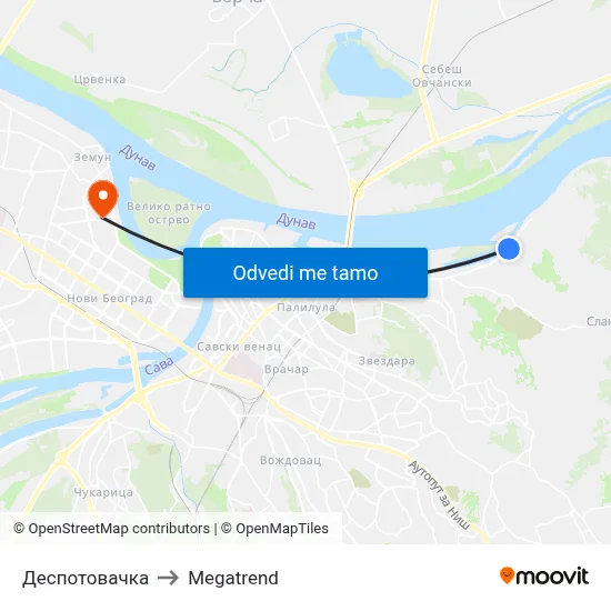 Деспотовачка to Megatrend map