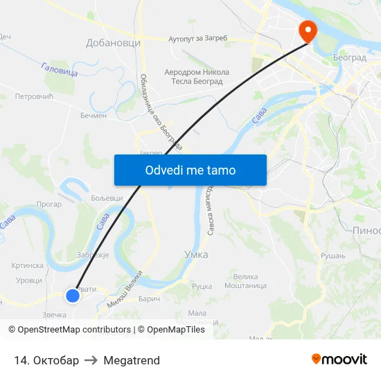 14. Октобар to Megatrend map