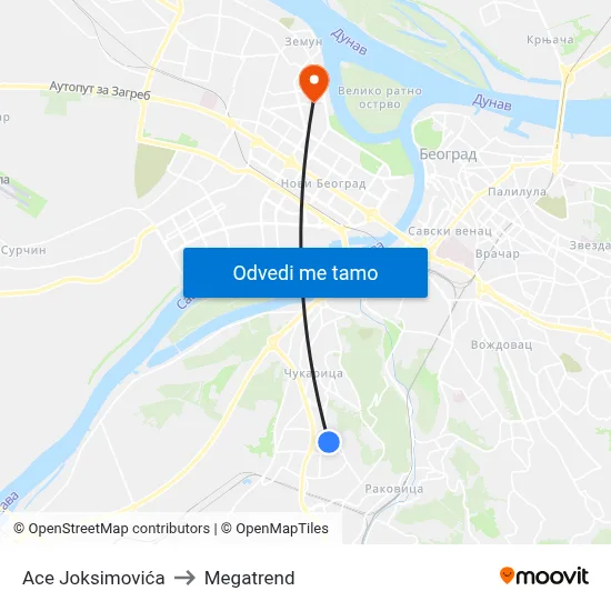 Ace Joksimovića to Megatrend map