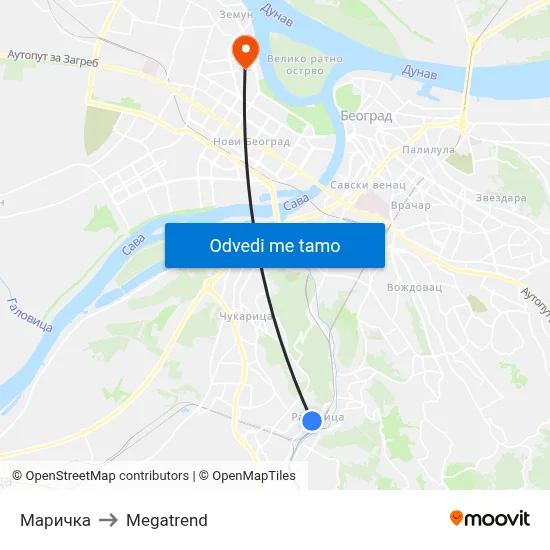 Маричка to Megatrend map