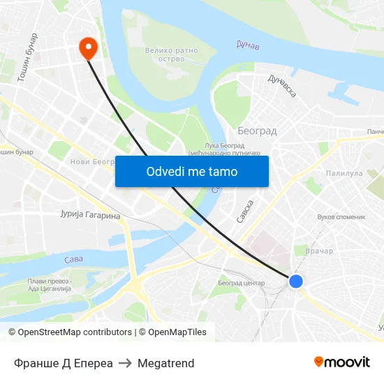 Франше Д Епереа to Megatrend map