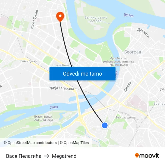 Васе Пелагића to Megatrend map