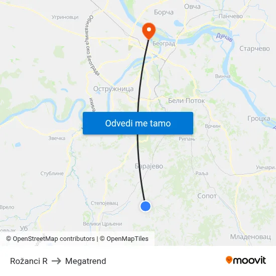 Rožanci R to Megatrend map