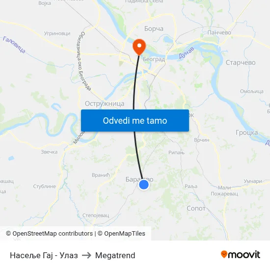Насеље Гај - Улаз to Megatrend map