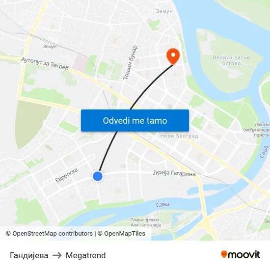 Гандијева to Megatrend map