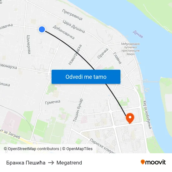 Бранка Пешића to Megatrend map
