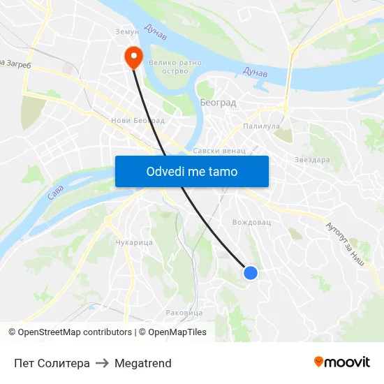 Пет Солитера to Megatrend map