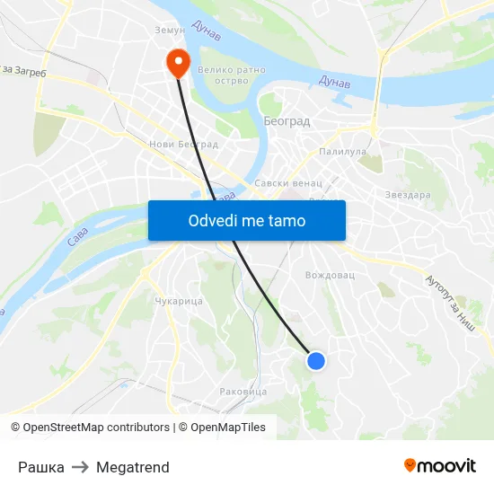 Рашка to Megatrend map