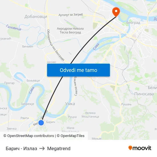 Барич - Излаз to Megatrend map