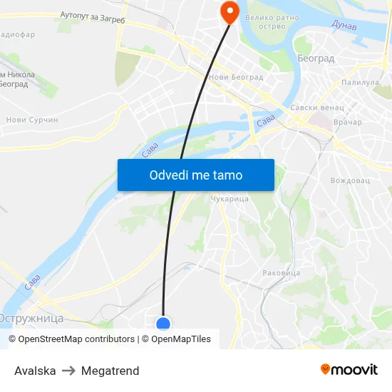 Avalska to Megatrend map