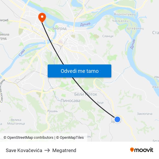 Save Kovačevića to Megatrend map