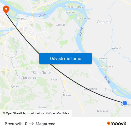 Brestovik - R to Megatrend map