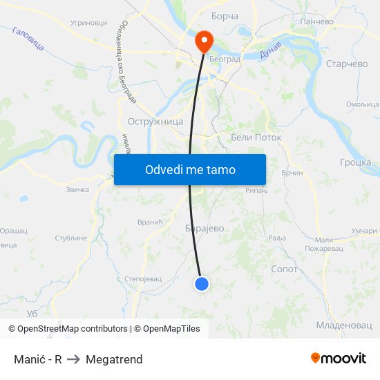 Manić - R to Megatrend map