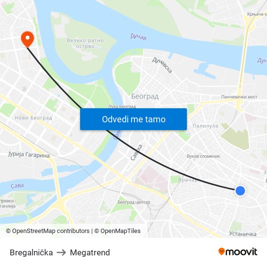 Bregalnička to Megatrend map