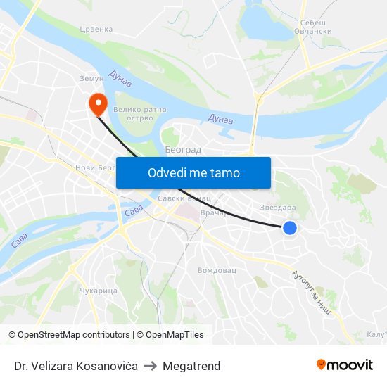 Dr. Velizara Kosanovića to Megatrend map