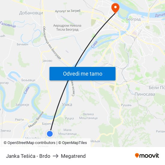 Janka Tešića - Brdo to Megatrend map