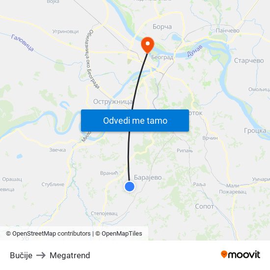 Bučije to Megatrend map