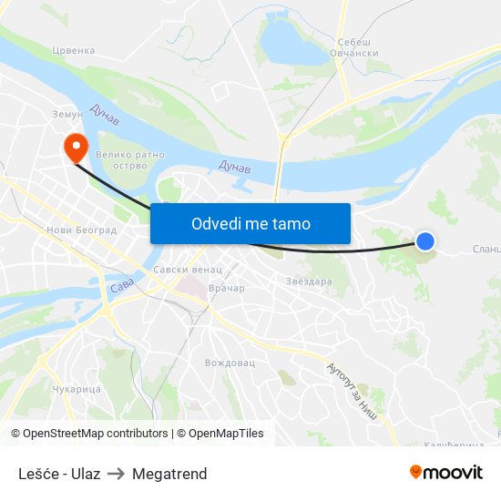 Lešće - Ulaz to Megatrend map