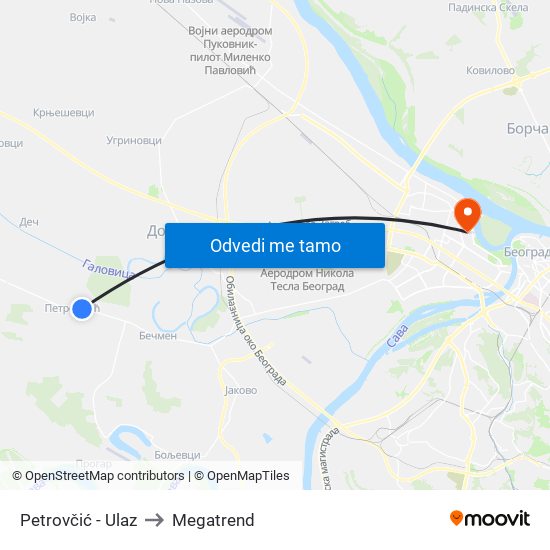 Petrovčić - Ulaz to Megatrend map