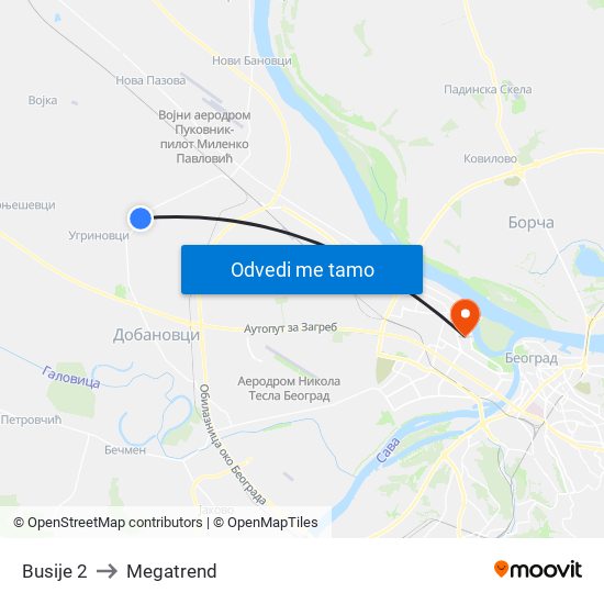 Busije 2 to Megatrend map