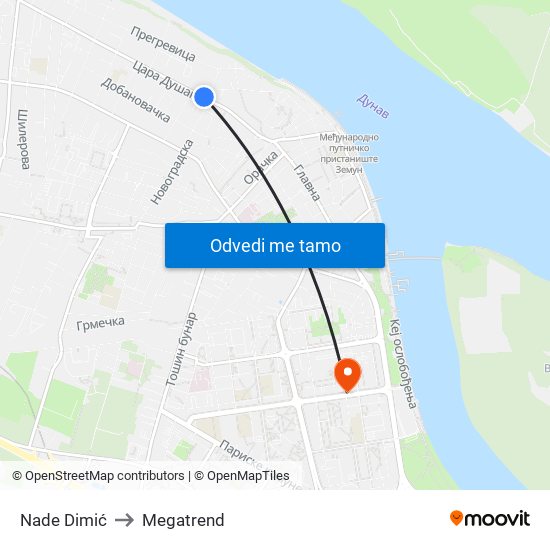 Nade Dimić to Megatrend map