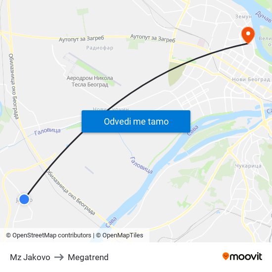 Mz Jakovo to Megatrend map