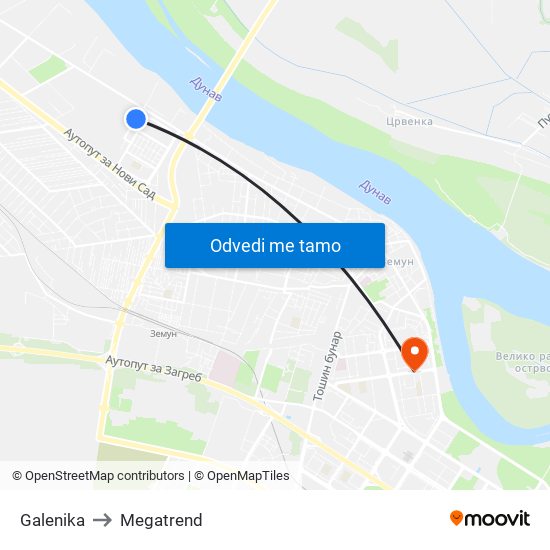 Galenika to Megatrend map