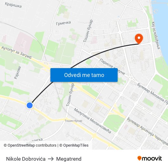 Nikole Dobrovića to Megatrend map