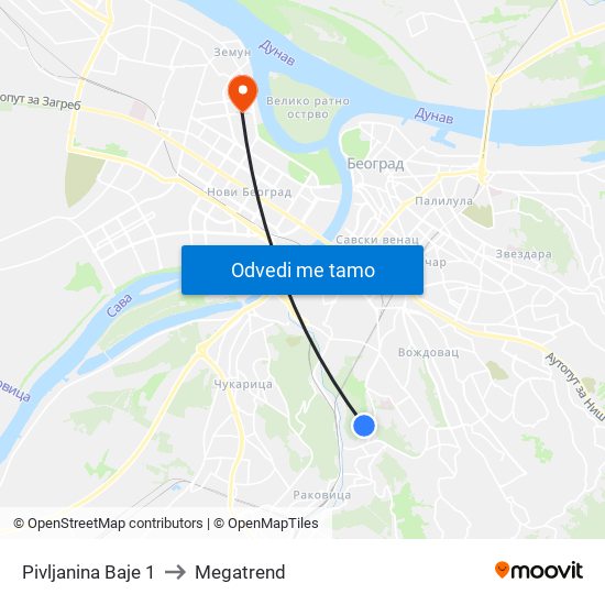 Pivljanina Baje 1 to Megatrend map