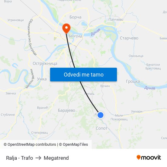 Ralja - Trafo to Megatrend map