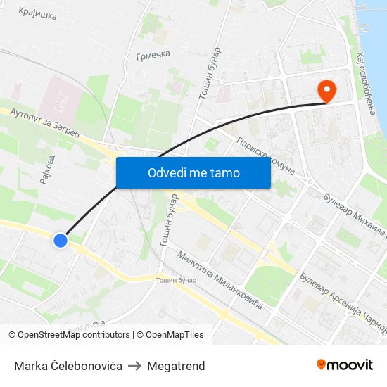 Marka Čelebonovića to Megatrend map