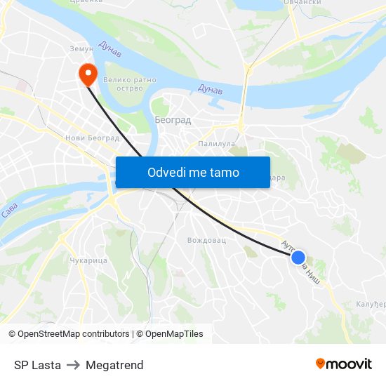 SP Lasta to Megatrend map