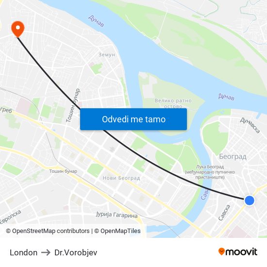London to Dr.Vorobjev map