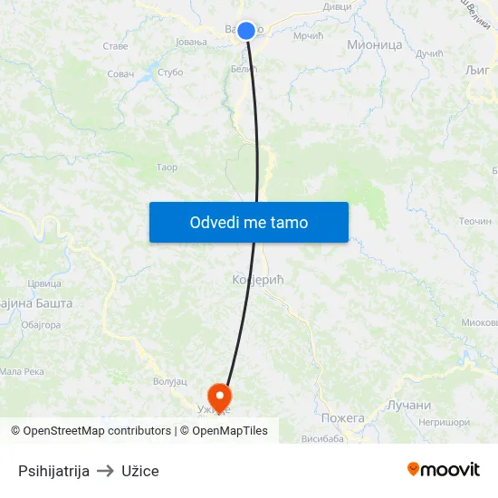 Psihijatrija to Užice map