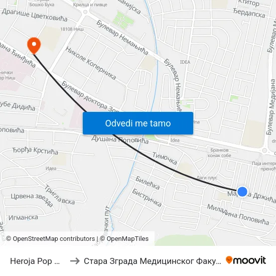 Heroja Pop Miće to Стара Зграда Медицинског Факултета map