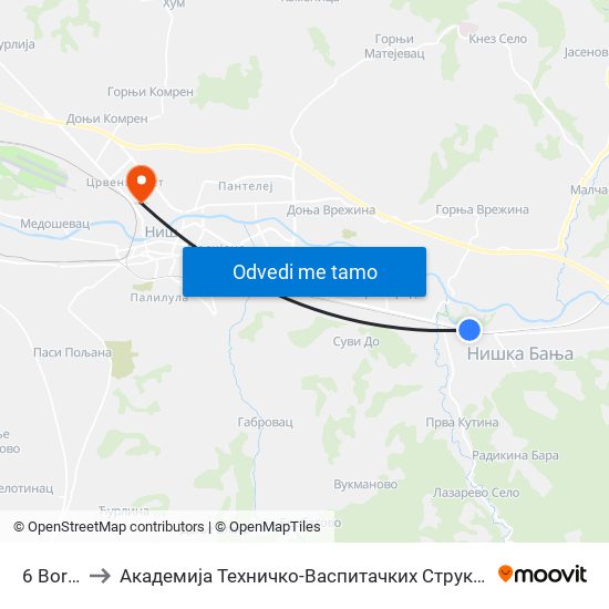 6 Borova to Академија Техничко-Васпитачких Струковних Студија map