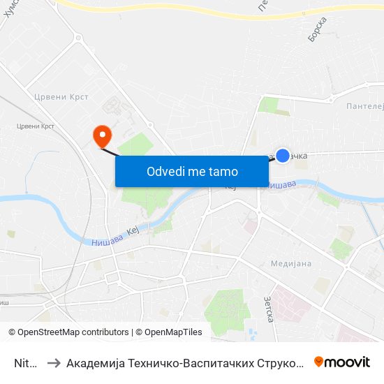 Niteks to Академија Техничко-Васпитачких Струковних Студија map
