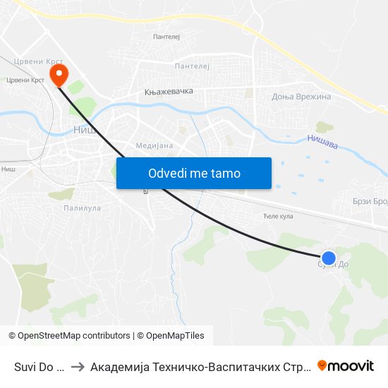 Suvi Do Trafo to Академија Техничко-Васпитачких Струковних Студија map