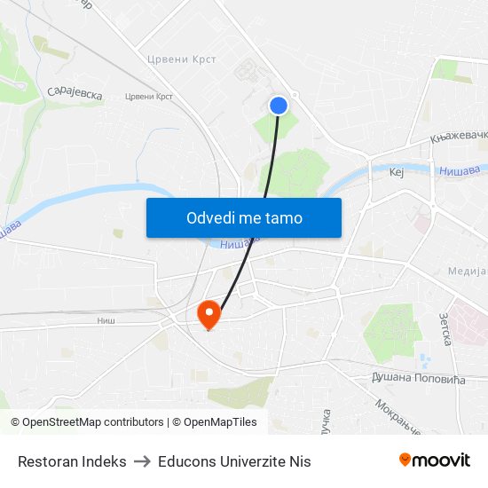 Restoran Indeks to Educons Univerzite Nis map