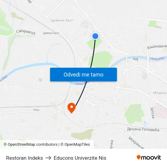 Restoran Indeks to Educons Univerzite Nis map