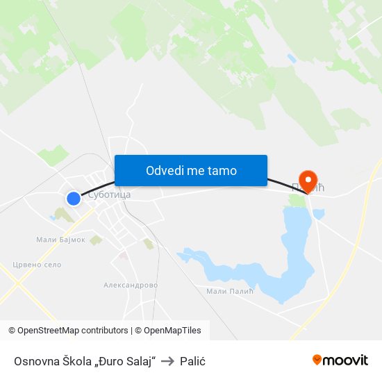 Osnovna Škola „Đuro Salaj“ to Palić map