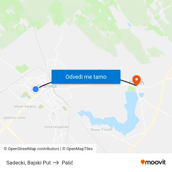 Sadecki, Bajski Put to Palić map