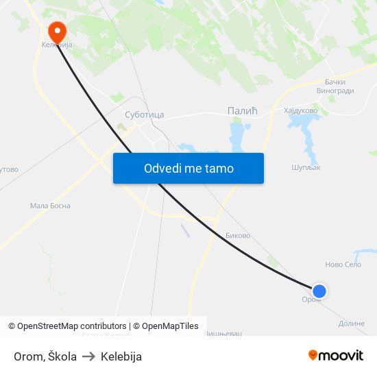 Orom, Škola to Kelebija map