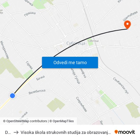 Dom to Visoka škola strukovnih studija za obrazovanje vaspitača i trenera map